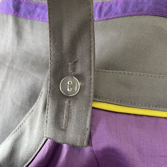 BODEN Pinafore Apron Shift Dress With Ribbon Trim Gray And Purple Size 8P - Picture 8 of 16